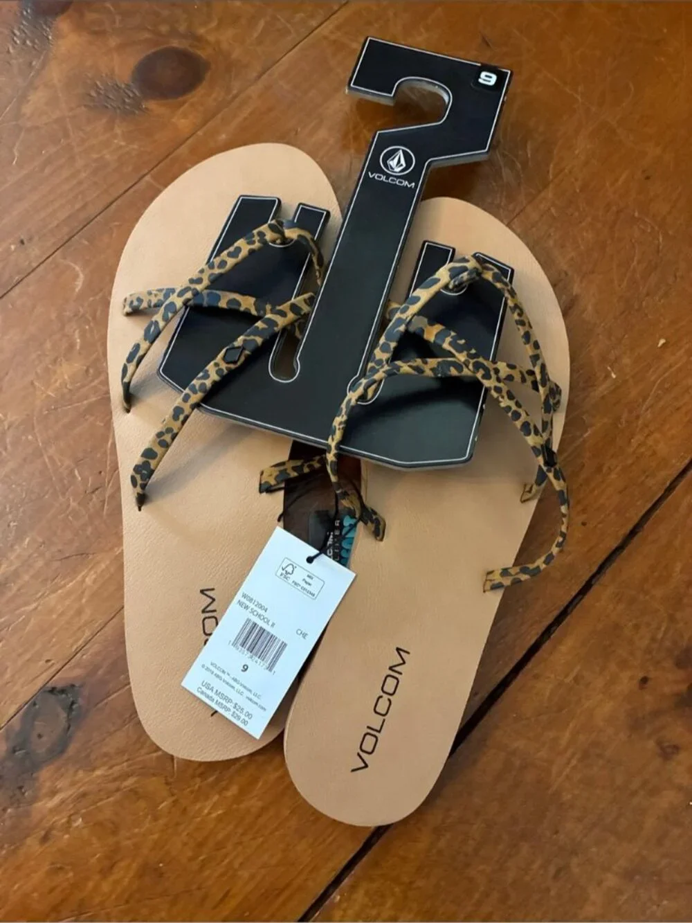 Volcom New School II Cheetah Print Sandals